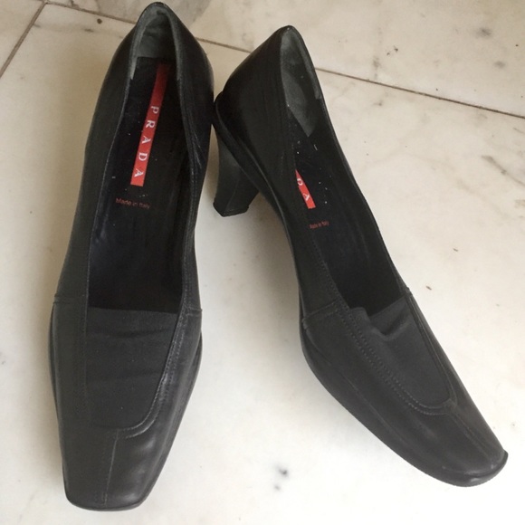 Prada black leather shoe size 10 made in Italy - Picture 7 of 8